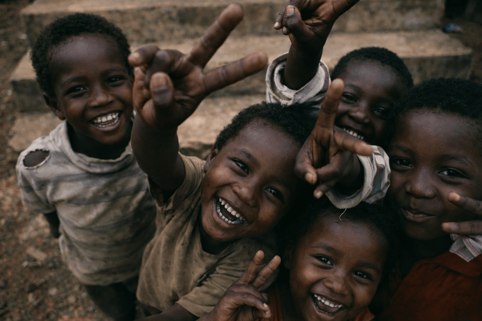 Smiling children in Uganda